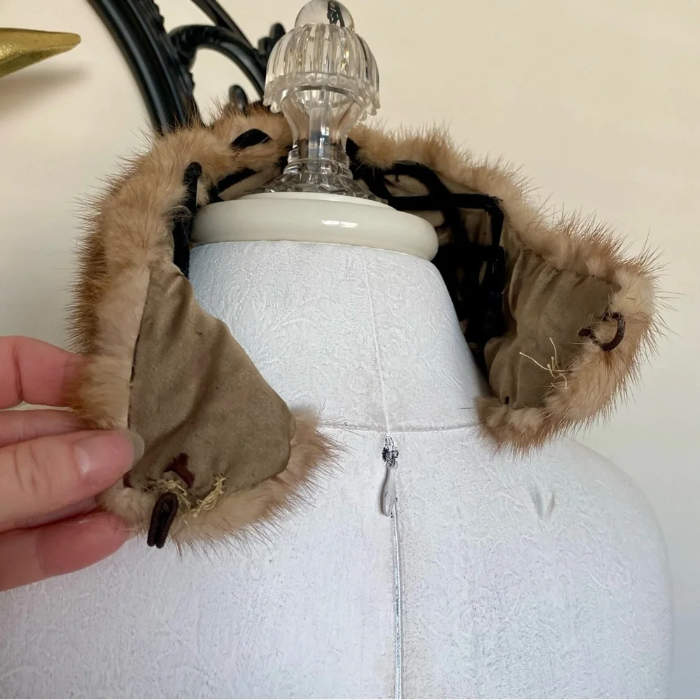 Vintage Real Brown and Tan Fur Collar